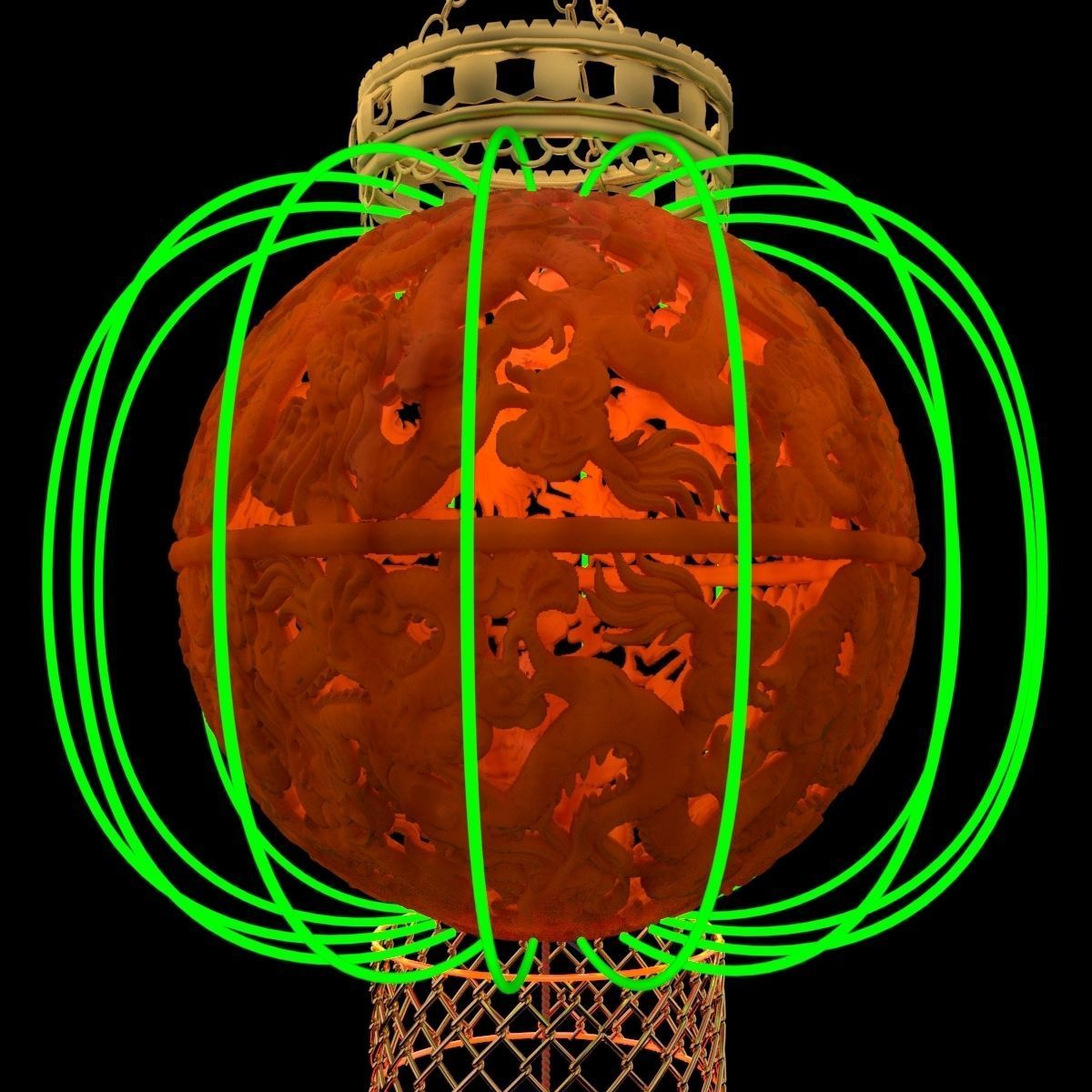 Chinese lantern 3D model_3