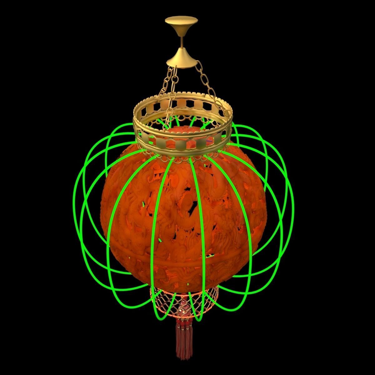 Chinese lantern 3D model_1