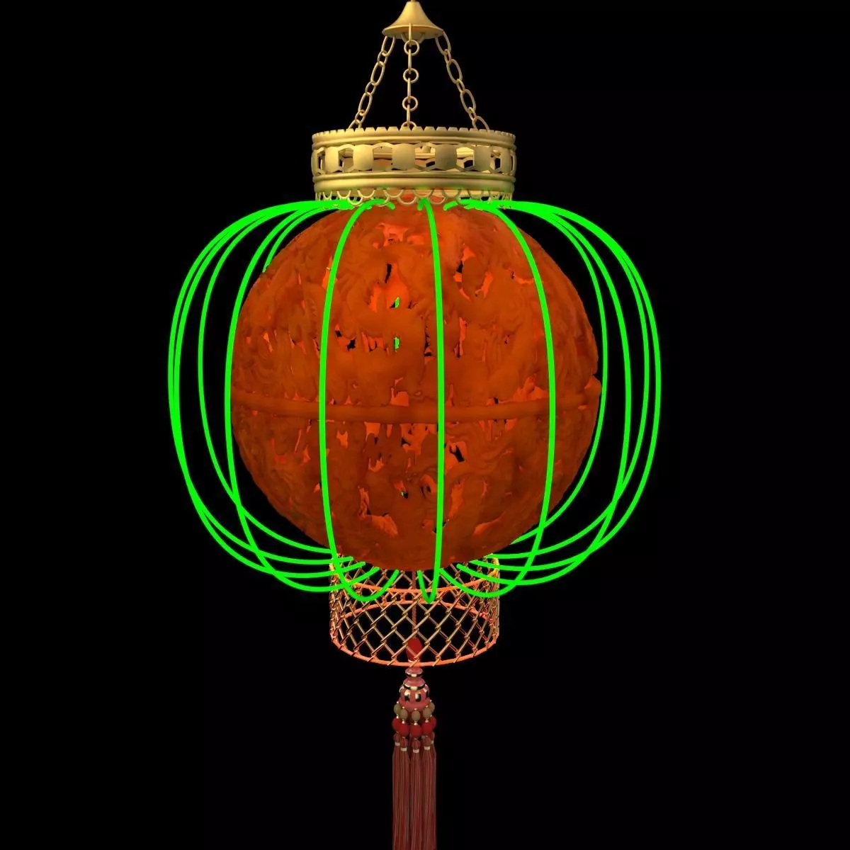 Chinese lantern 3D model_0
