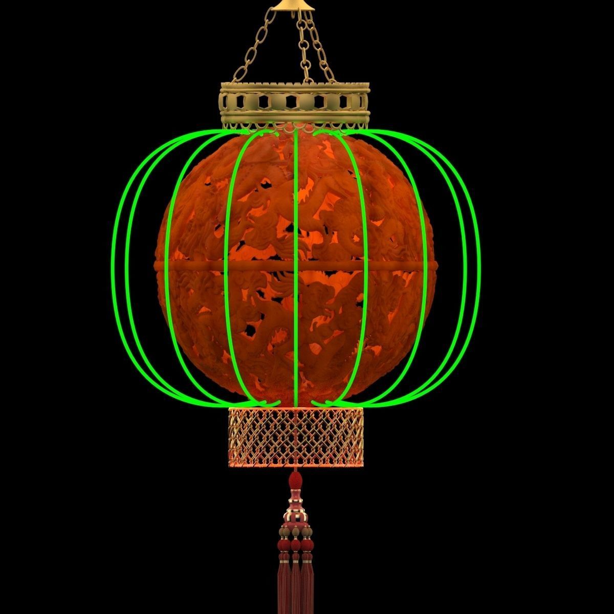 Chinese lantern 3D model_4