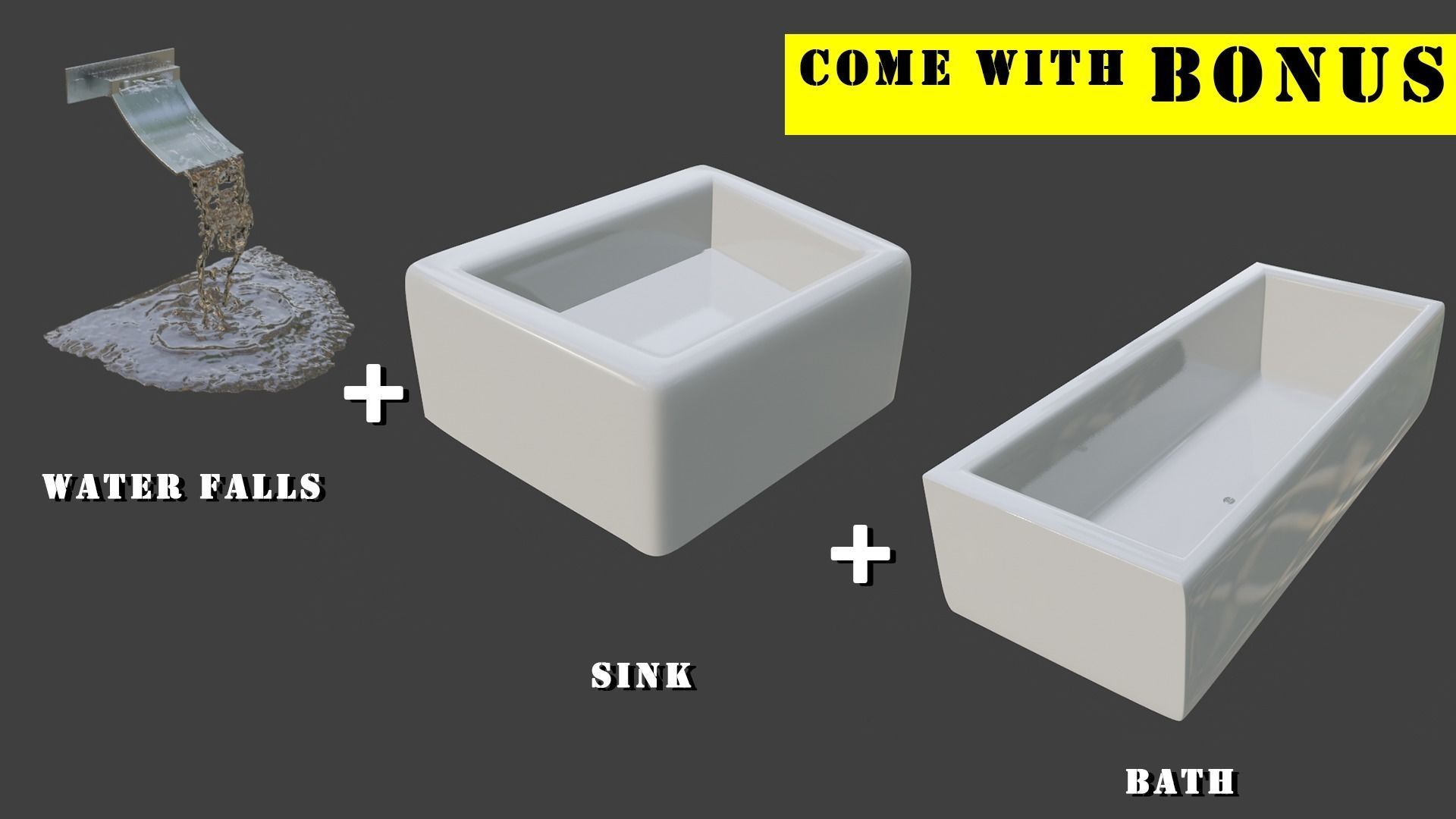 Ramp Tap Water Faucet with Subdivision Ready Low-poly 3D model_2