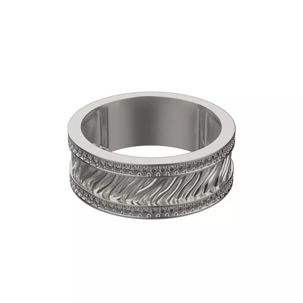 Women ring with gems 3dm stl 3D print model_0