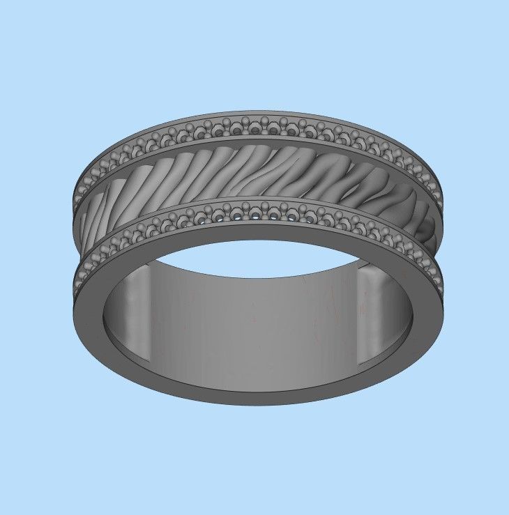 Women ring with gems 3dm stl 3D print model_17
