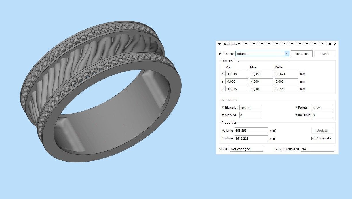 Women ring with gems 3dm stl 3D print model_13