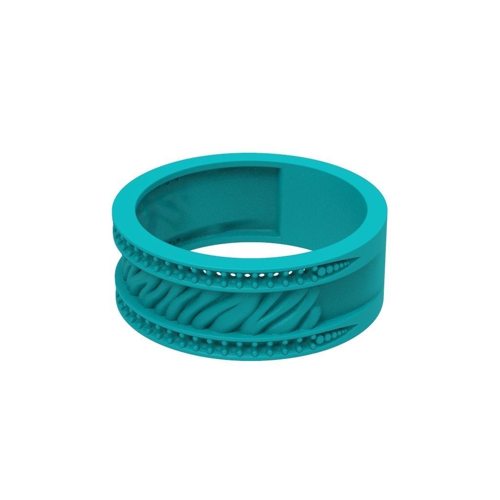 Women ring with gems 3dm stl 3D print model_7