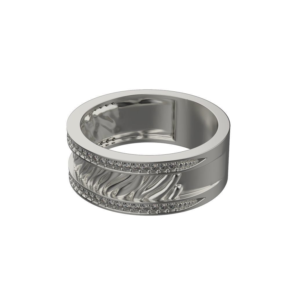 Women ring with gems 3dm stl 3D print model_1