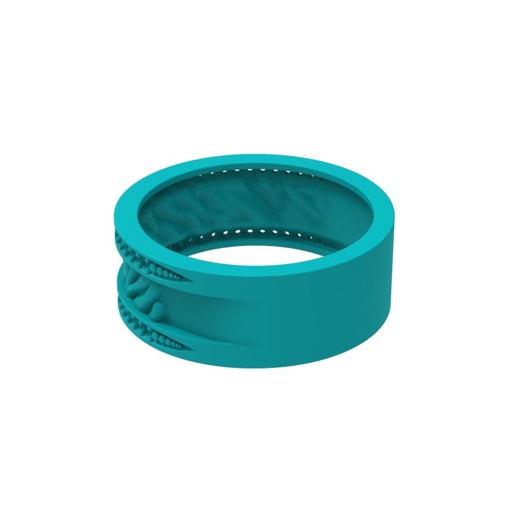 Women ring with gems 3dm stl 3D print model_8