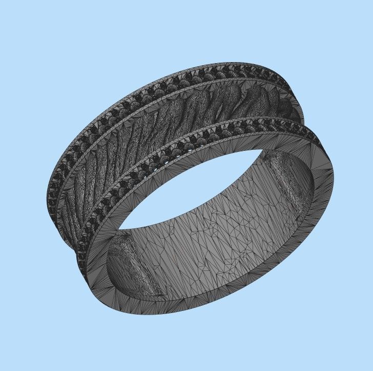 Women ring with gems 3dm stl 3D print model_14