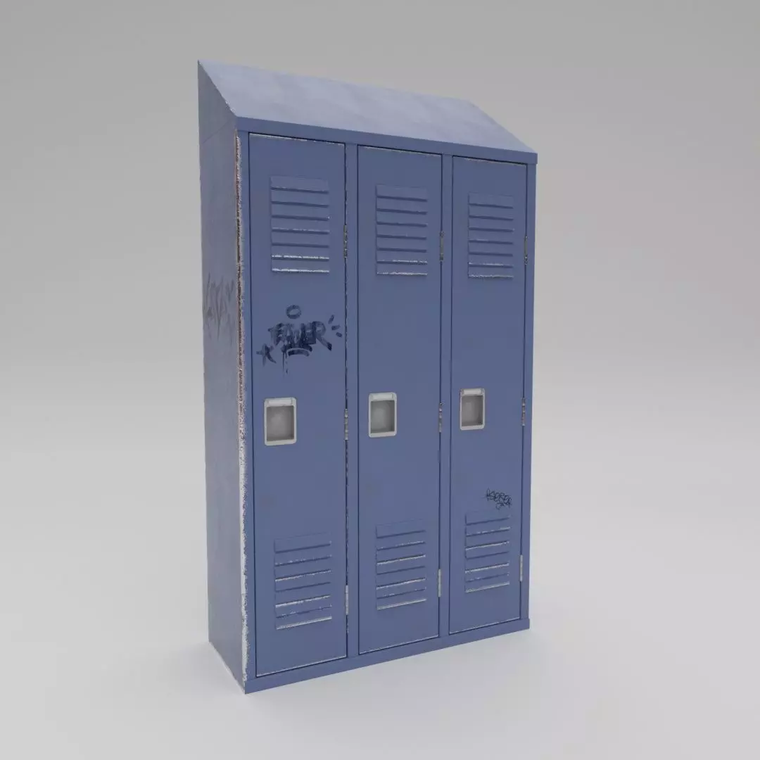 Weathered Lockers Low-poly 3D model