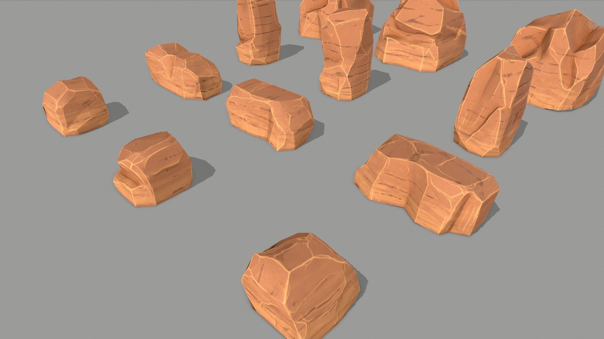 Stone game ready Low-poly 3D model_8