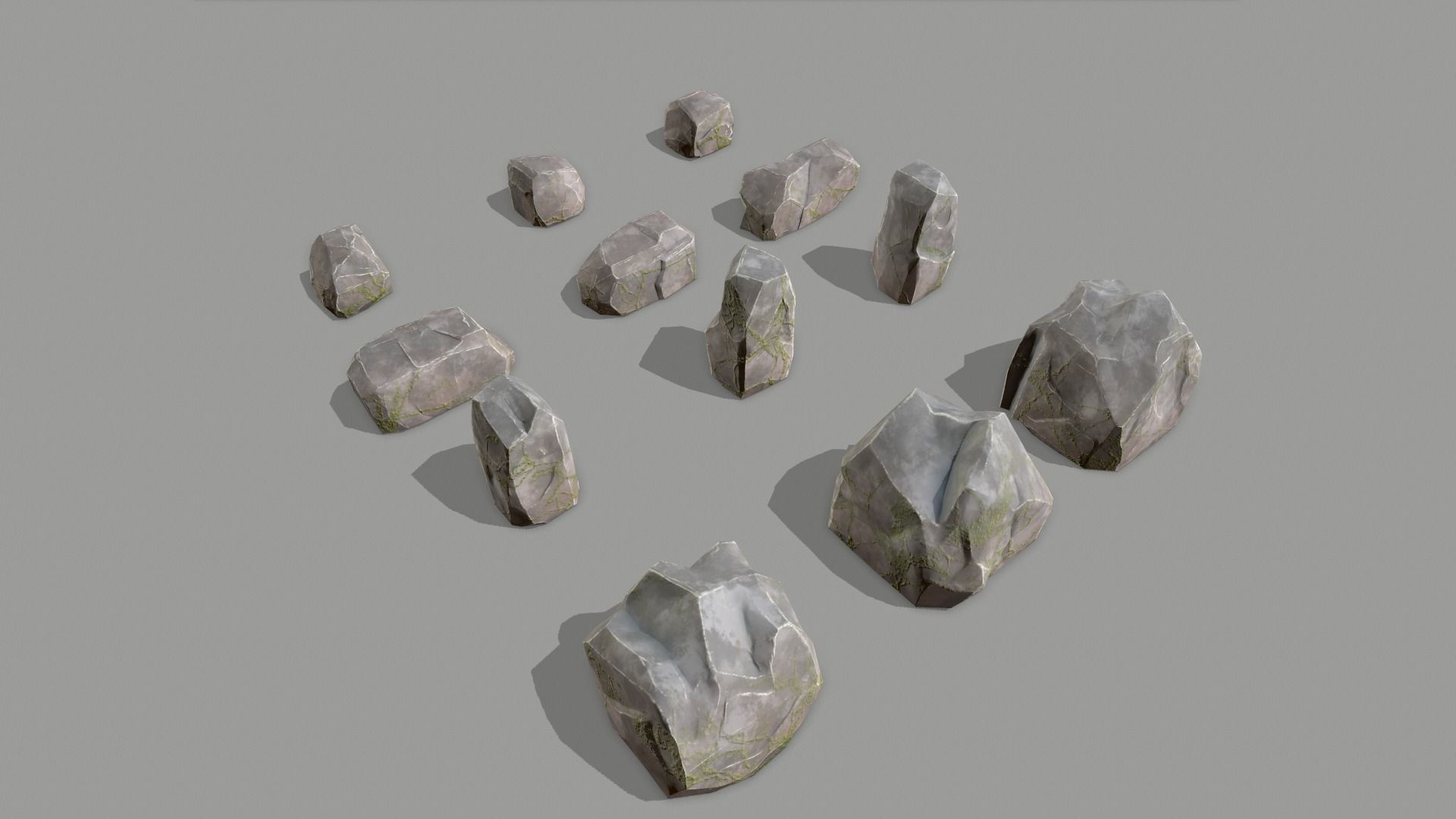 Stone game ready Low-poly 3D model_13