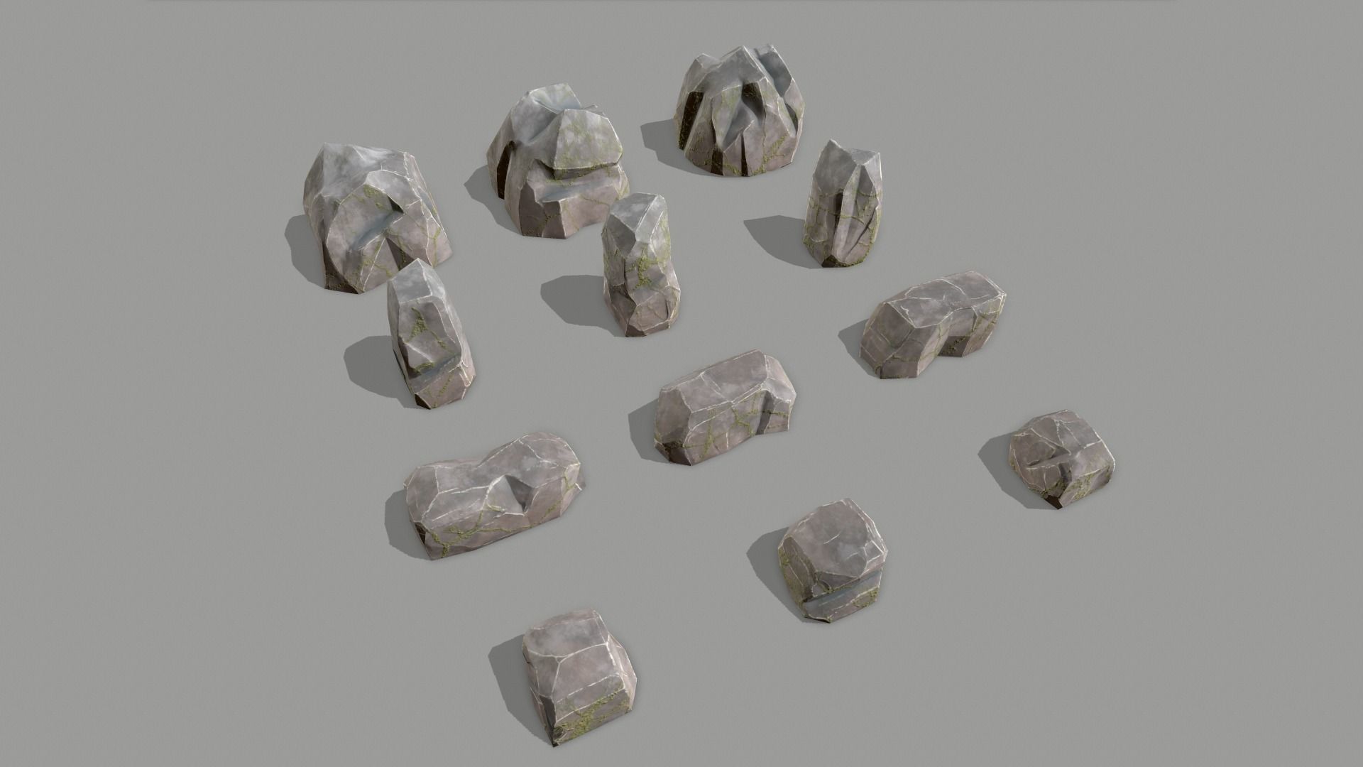Stone game ready Low-poly 3D model_14