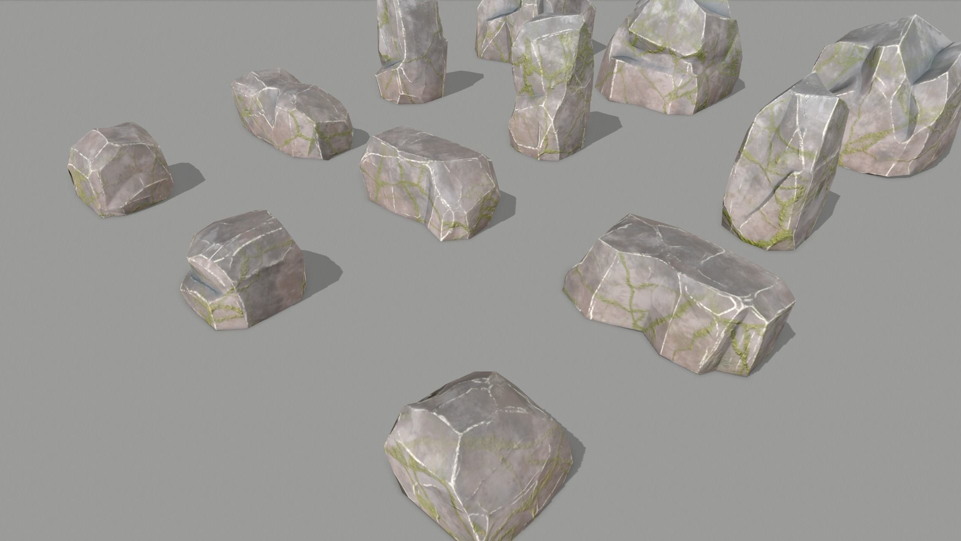 Stone game ready Low-poly 3D model_15