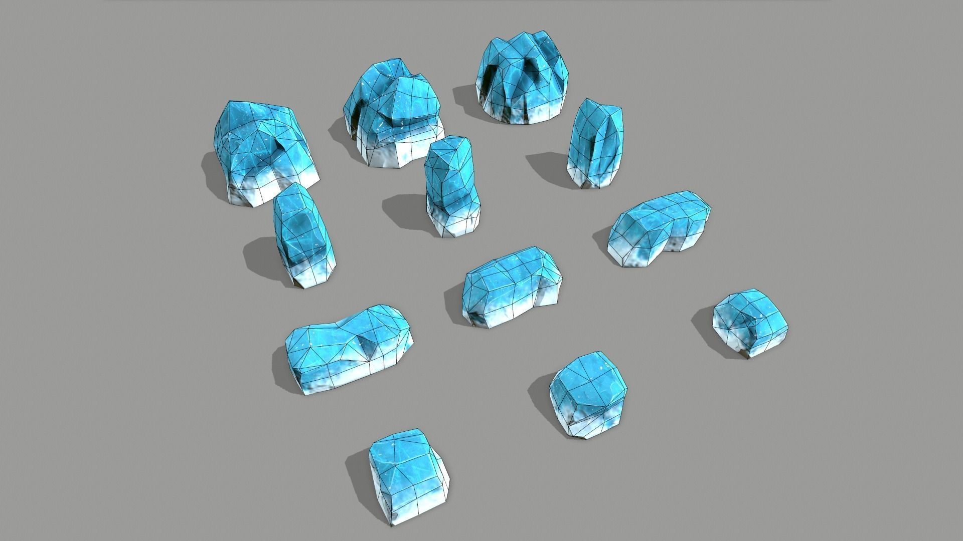Stone game ready Low-poly 3D model_4
