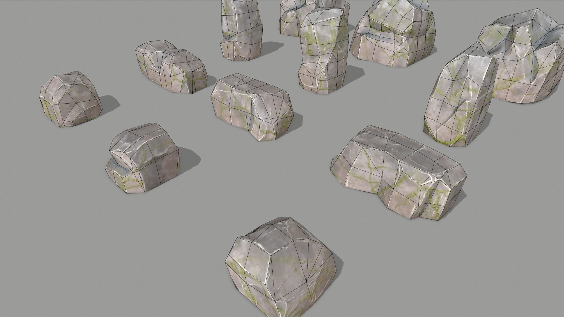 Stone game ready Low-poly 3D model_16