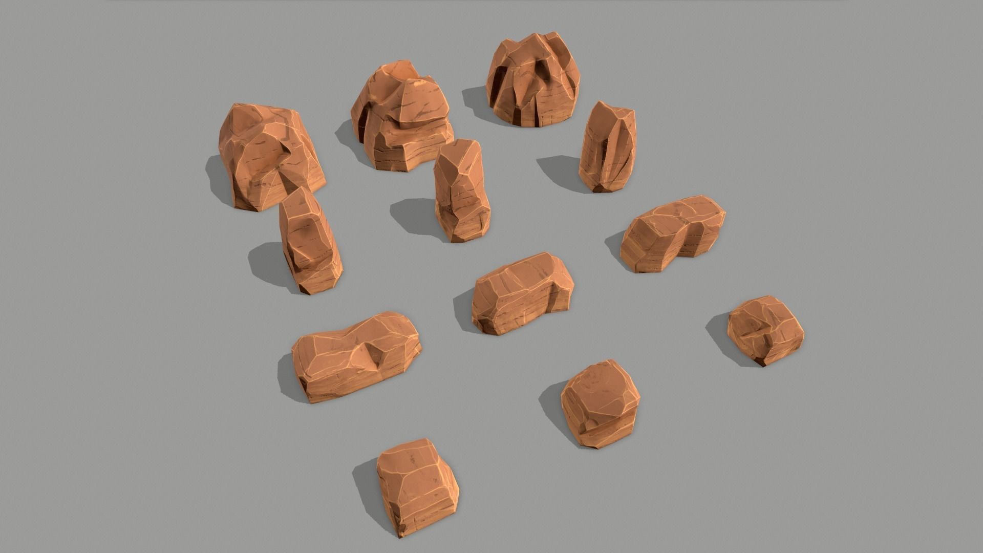 Stone game ready Low-poly 3D model_7