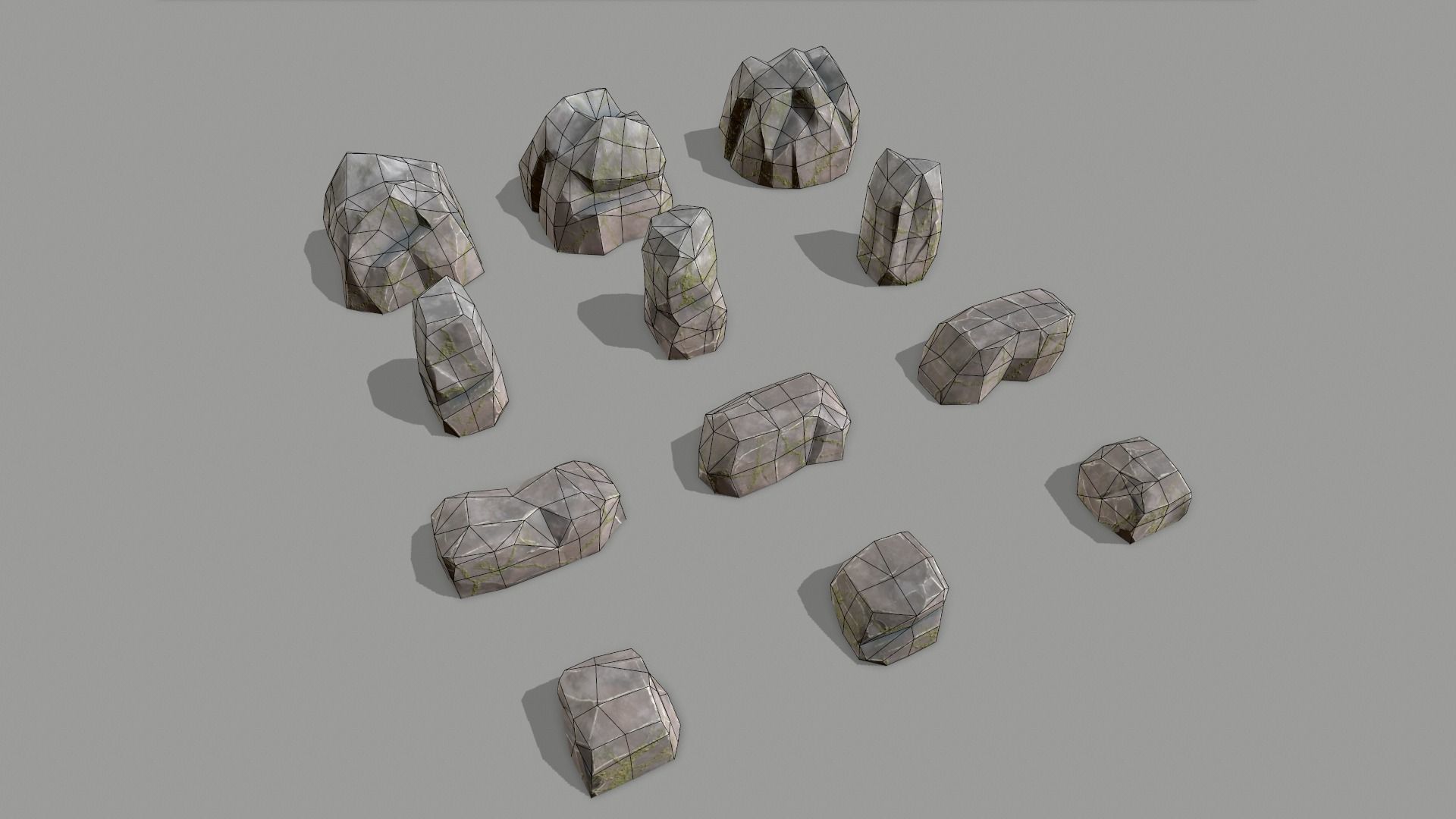 Stone game ready Low-poly 3D model_17