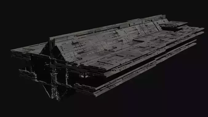 star wars inspired cargo spaceship hi-poly 3d model