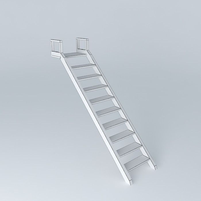 Beach Wall Ladder 3D model_3