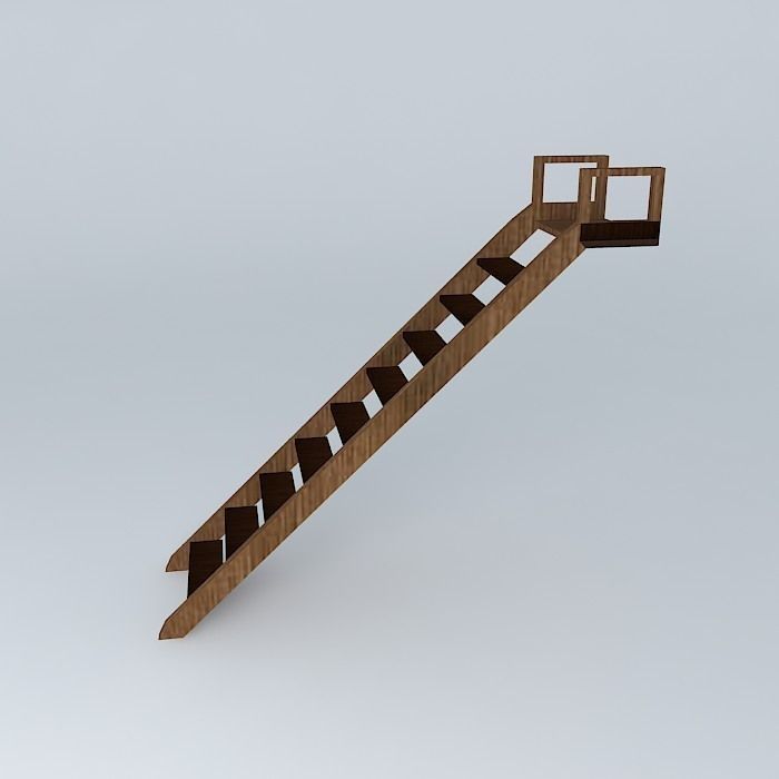 Beach Wall Ladder 3D model_2