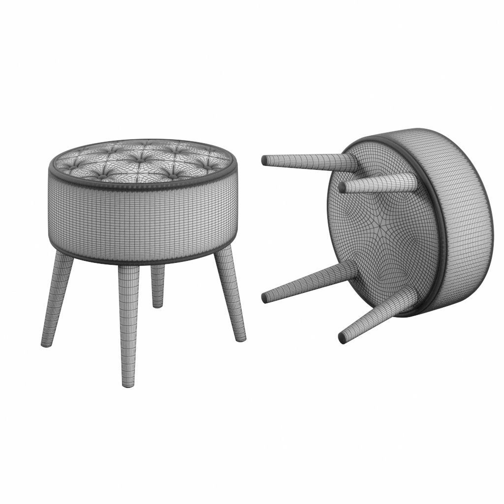 Modern Stool W-01 model 3D model_7