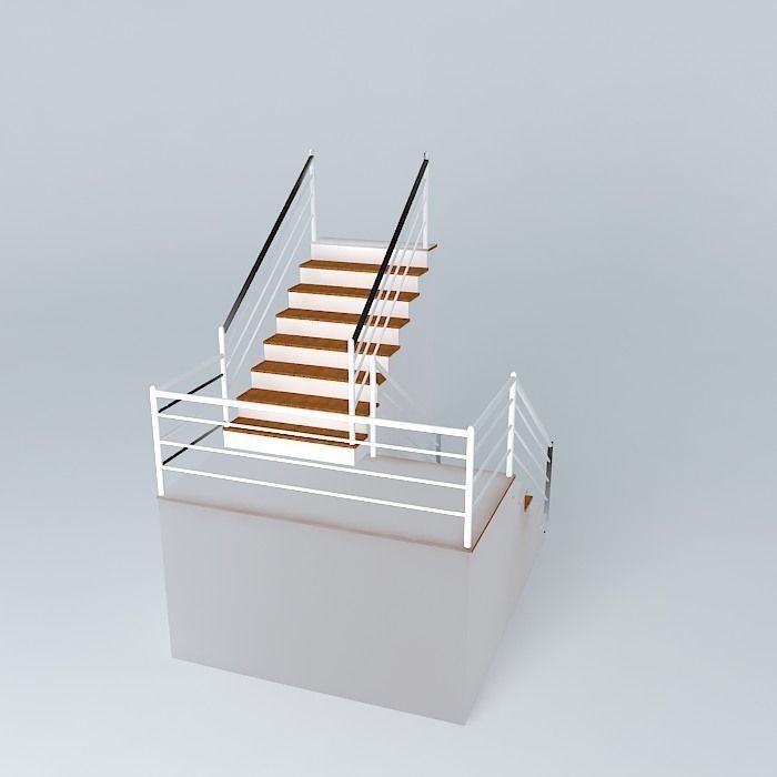 Staircase with closet Free 3D model_1