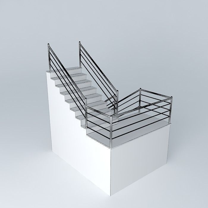 Staircase with closet Free 3D model_4
