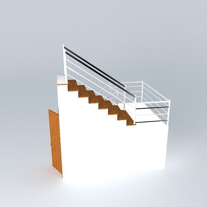 Staircase with closet Free 3D model_2