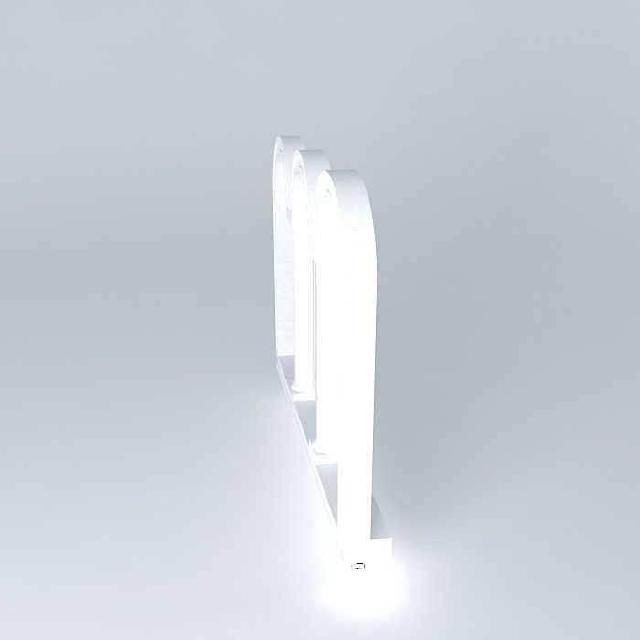 3 Narrow Arched windows 3D model_2