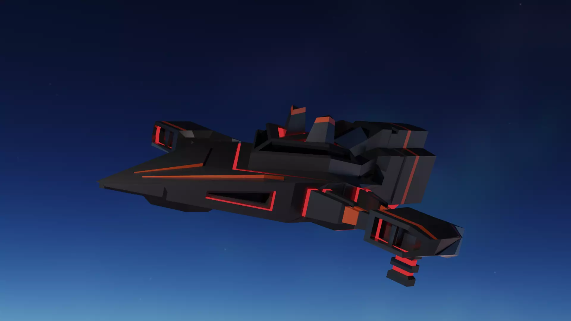 Low Poly Space Ship Free low-poly 3D model