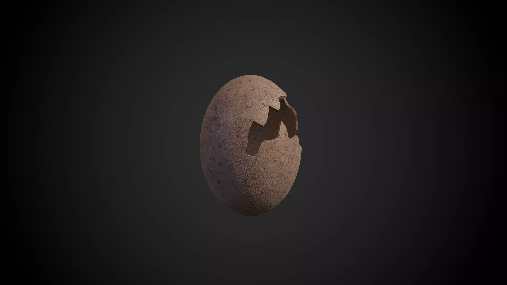 Broken Dinosaur Egg Low-poly 3D model_0