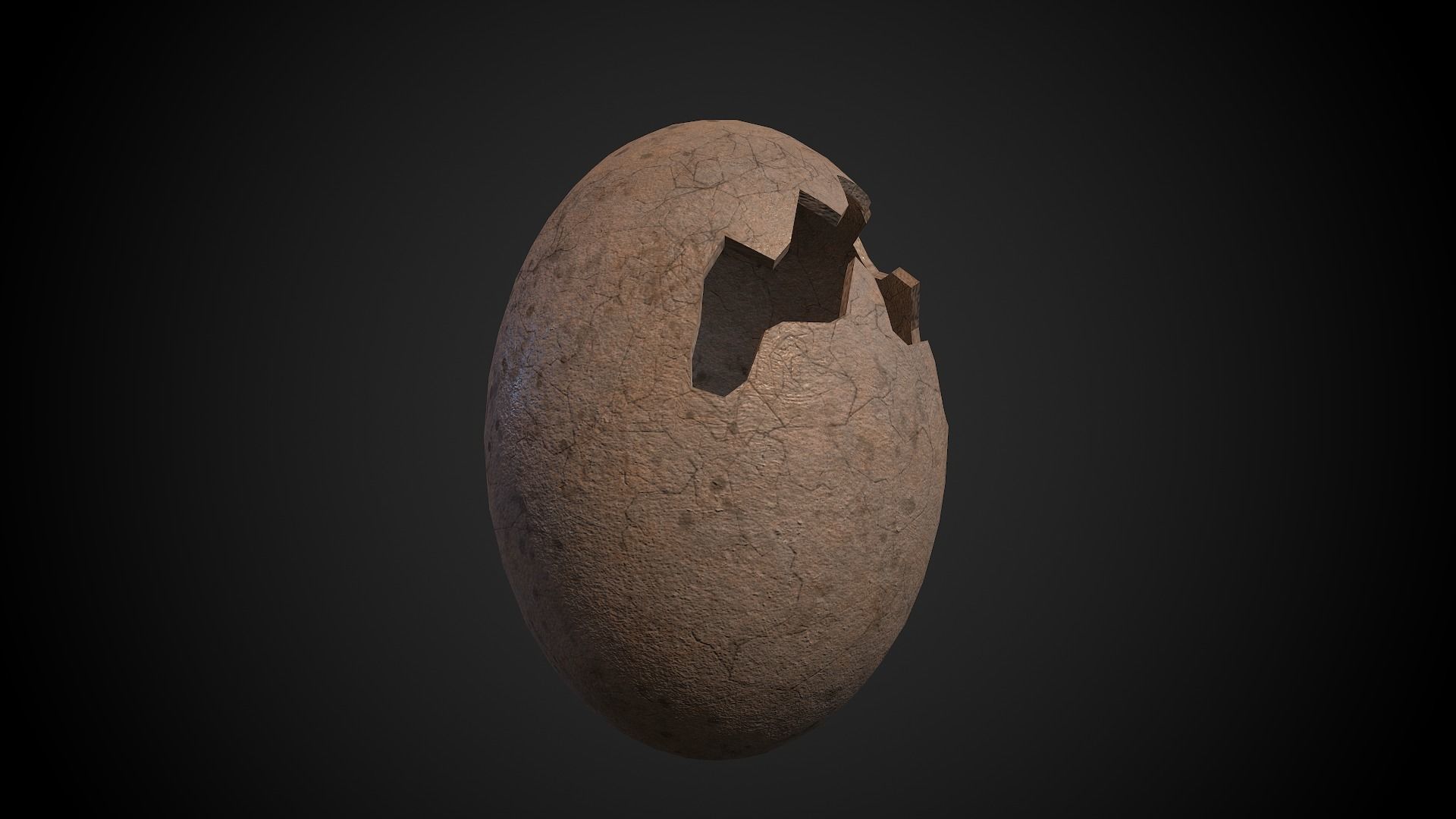 Broken Dinosaur Egg Low-poly 3D model_8
