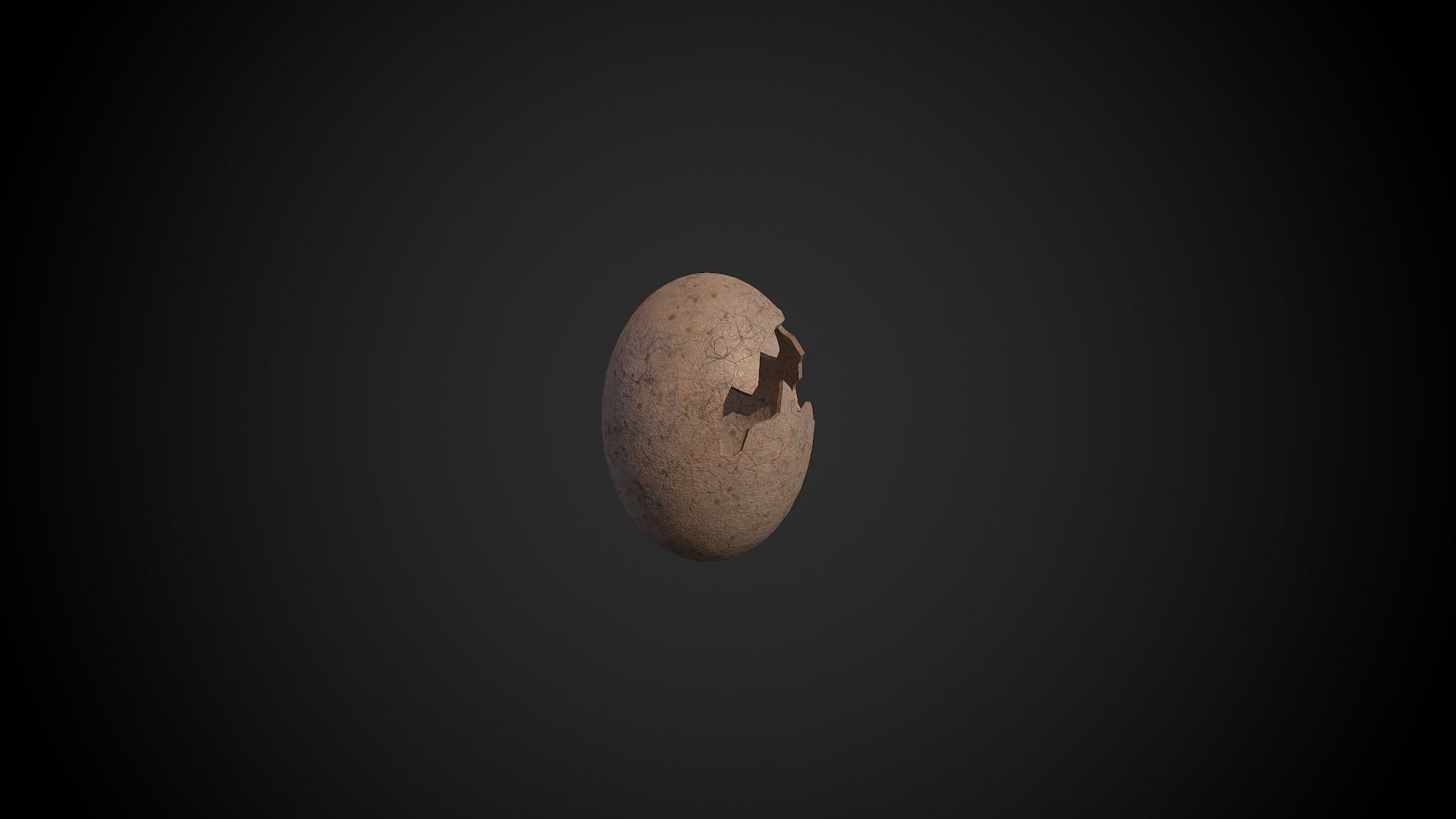 Broken Dinosaur Egg Low-poly 3D model_4