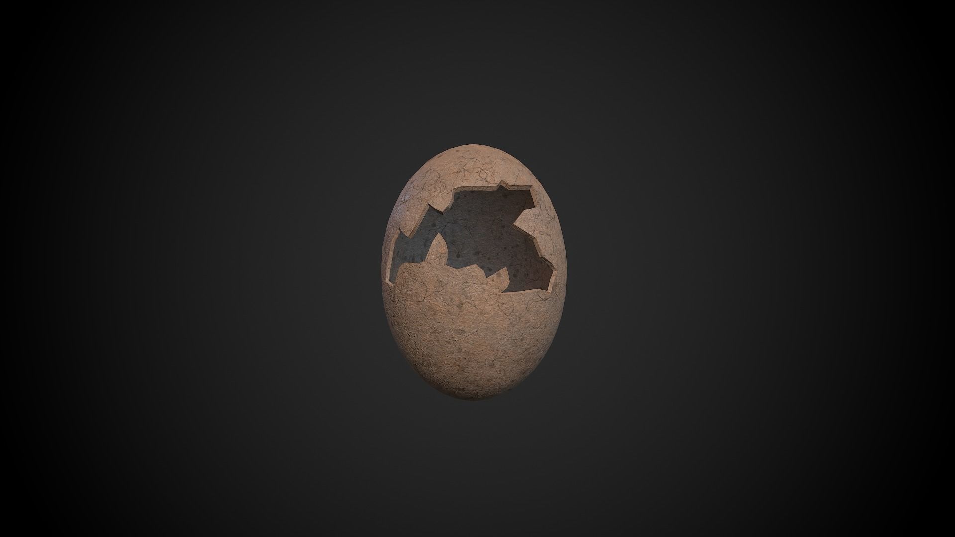 Broken Dinosaur Egg Low-poly 3D model_3