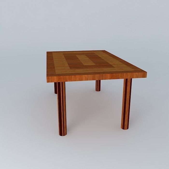 Table wooden dining Free 3D model_2