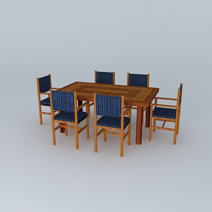 Dinng Table With Chairs Free 3D model_1