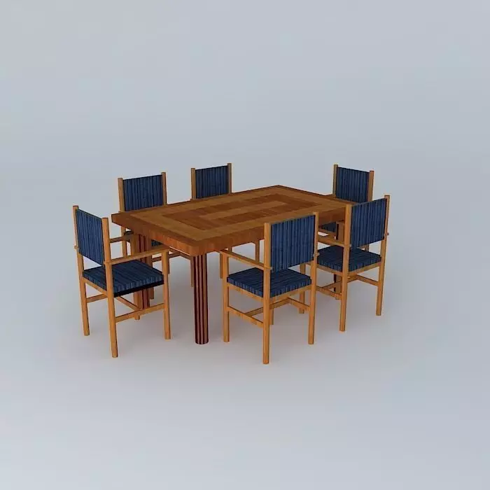 Dinng Table With Chairs Free 3D model_0