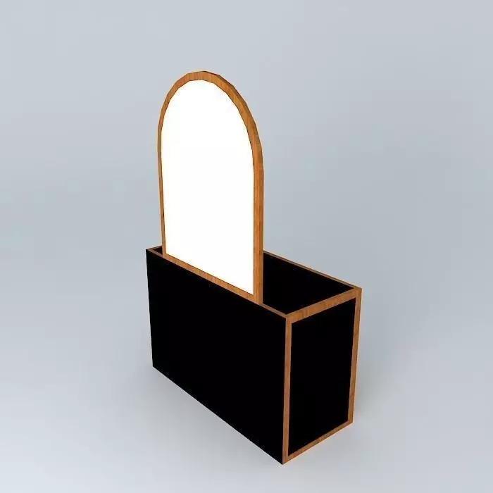 Dresser Black Bamboo Mirror Free 3D model