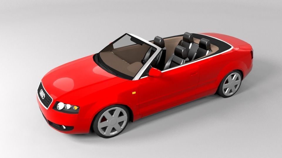 AUDI A4 CABRIO OPEN LOWPOLY Low-poly 3D model_4