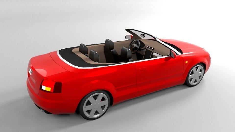 AUDI A4 CABRIO OPEN LOWPOLY Low-poly 3D model_6
