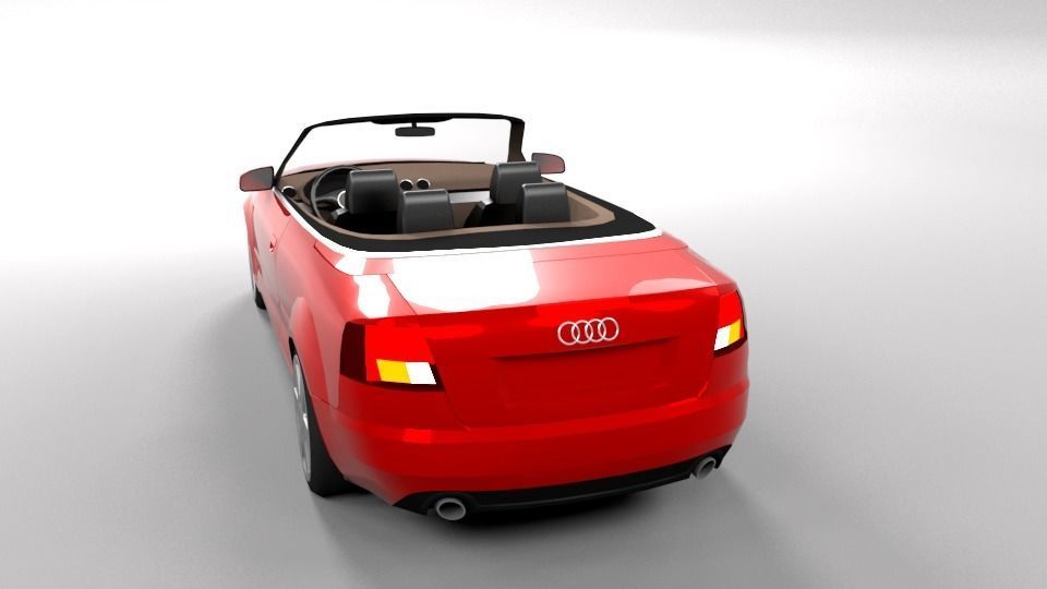 AUDI A4 CABRIO OPEN LOWPOLY Low-poly 3D model_2