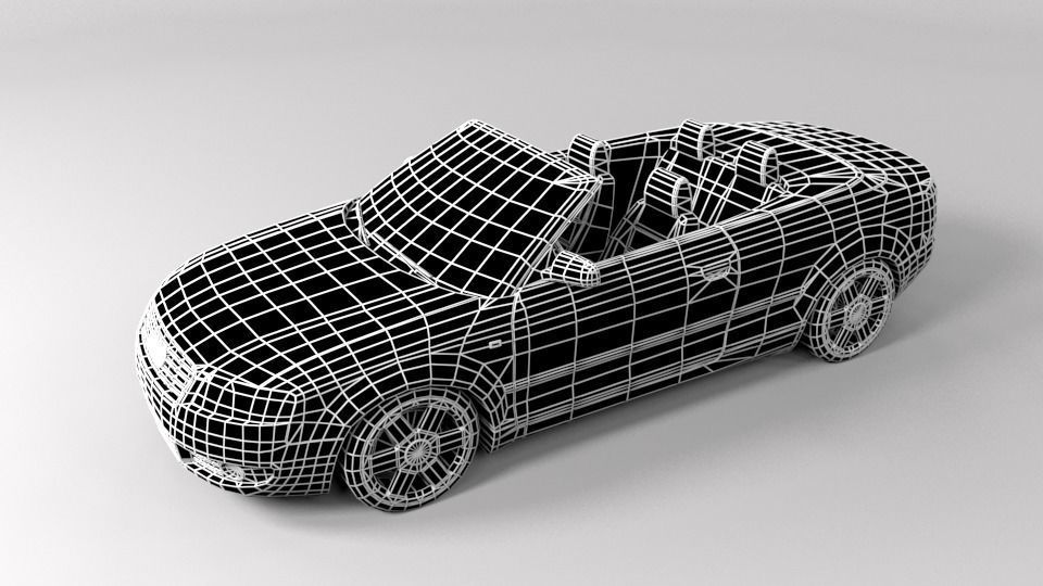 AUDI A4 CABRIO OPEN LOWPOLY Low-poly 3D model_5
