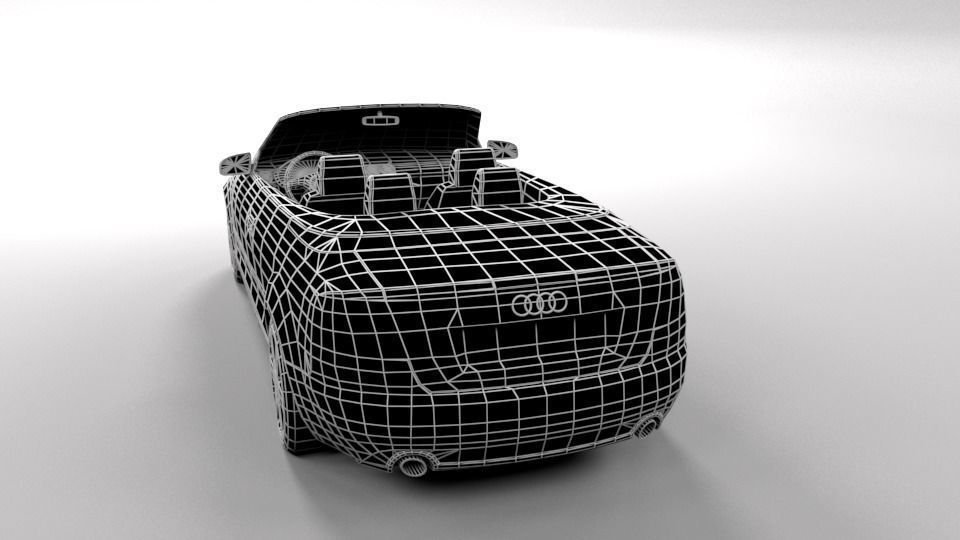 AUDI A4 CABRIO OPEN LOWPOLY Low-poly 3D model_3