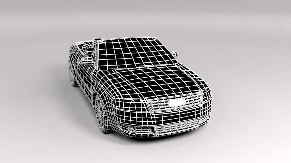 AUDI A4 CABRIO OPEN LOWPOLY Low-poly 3D model_1