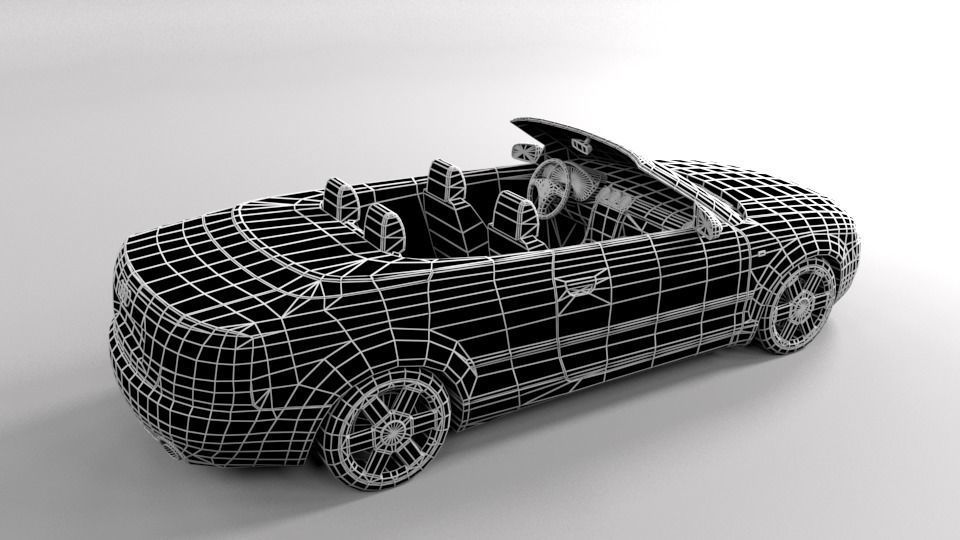 AUDI A4 CABRIO OPEN LOWPOLY Low-poly 3D model_7