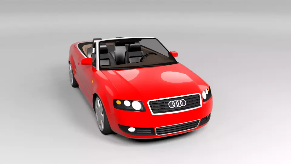 AUDI A4 CABRIO OPEN LOWPOLY Low-poly 3D model_0
