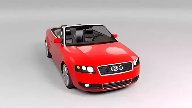 AUDI A4 CABRIO OPEN LOWPOLY Low-poly 3D model