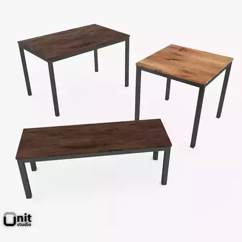 Box Frame Dining Set by West Elm 3D model