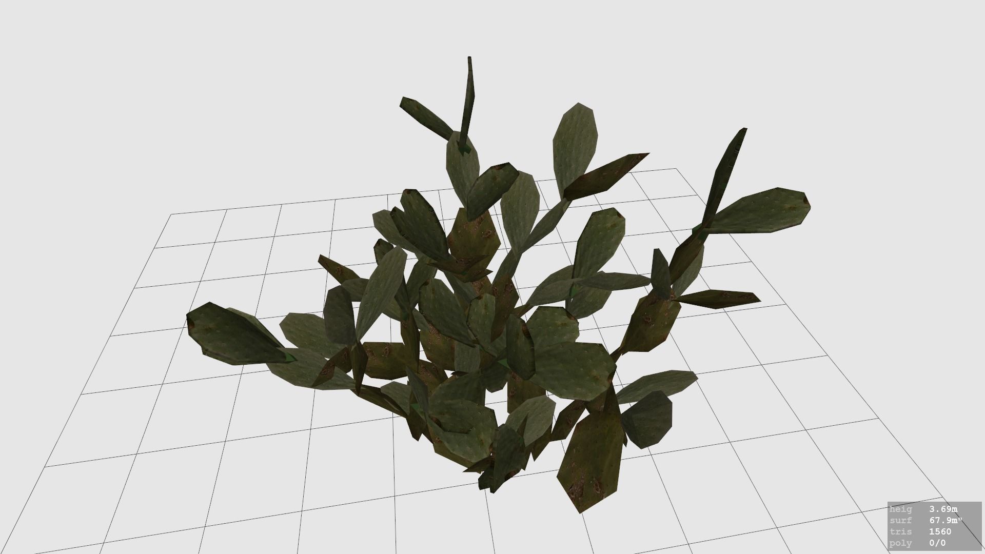 Cactus  - Prickly Pear - Opuntia Ficus-Indica Low-poly 3D model_7