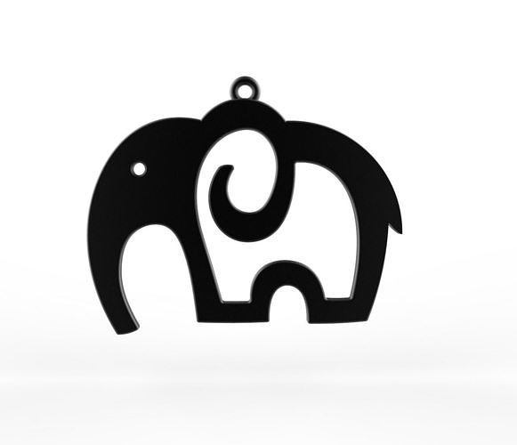 Elephant pendant 3D print model